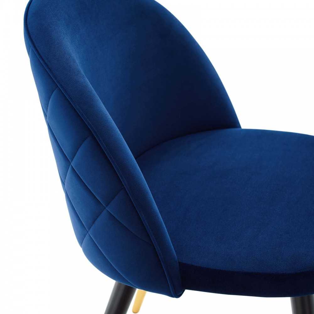Cordial Performance Velvet Dining Chairs - Set of 2, Navy