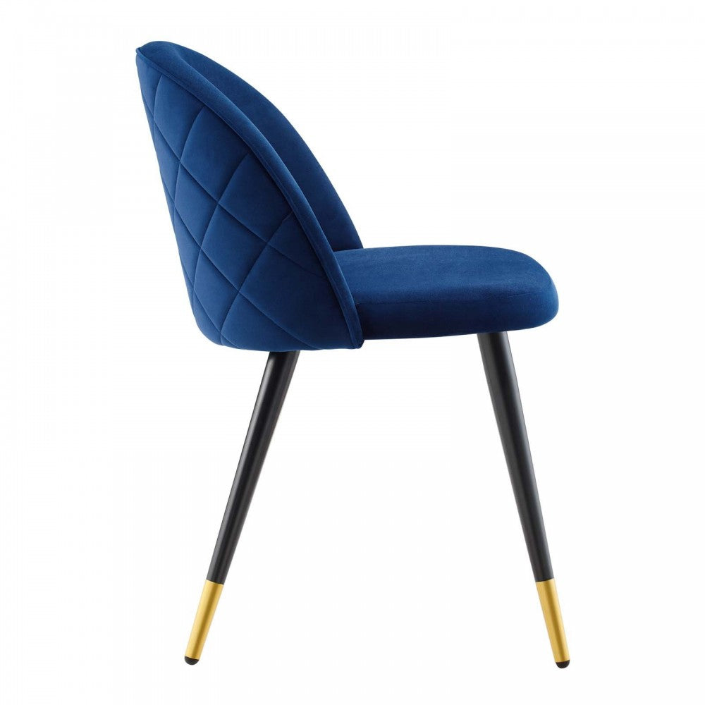 Cordial Performance Velvet Dining Chairs - Set of 2, Navy