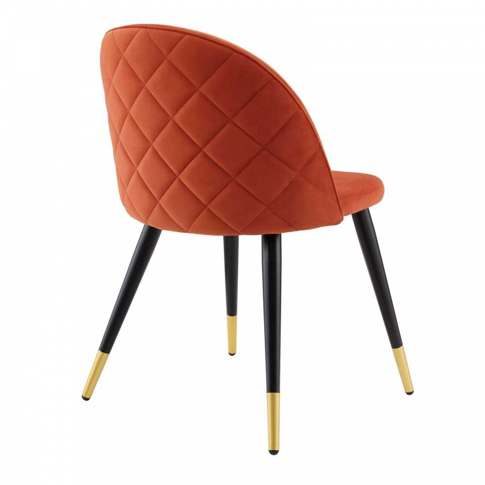 Cordial Performance Velvet Dining Chairs - Set of 2, Orange