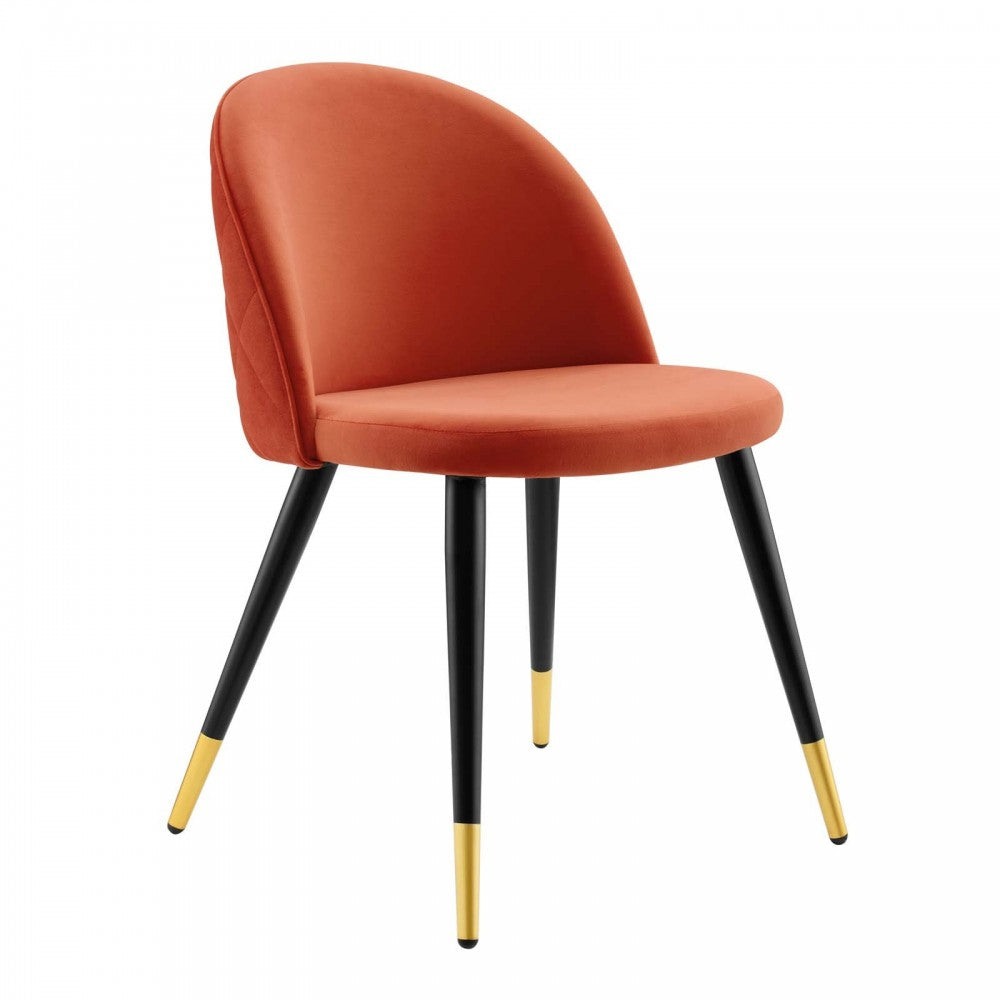 Cordial Performance Velvet Dining Chairs - Set of 2, Orange