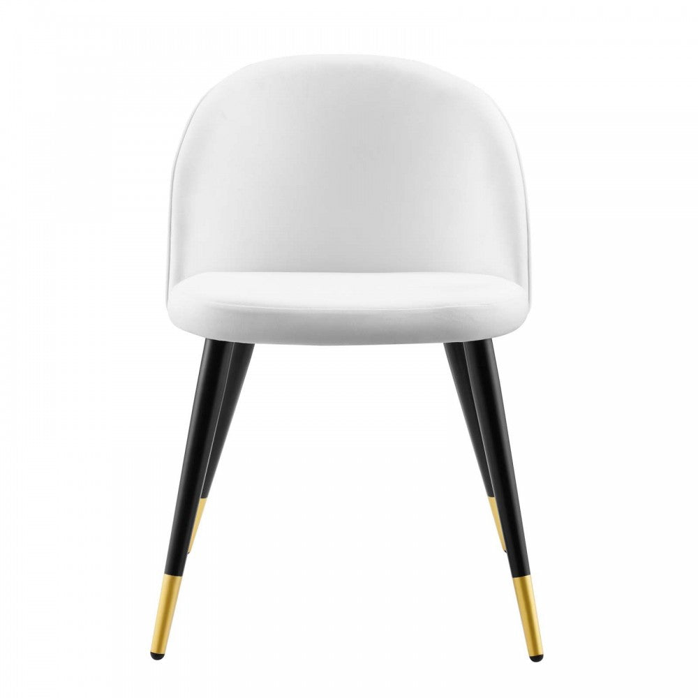 Cordial Performance Velvet Dining Chairs - Set of 2, White