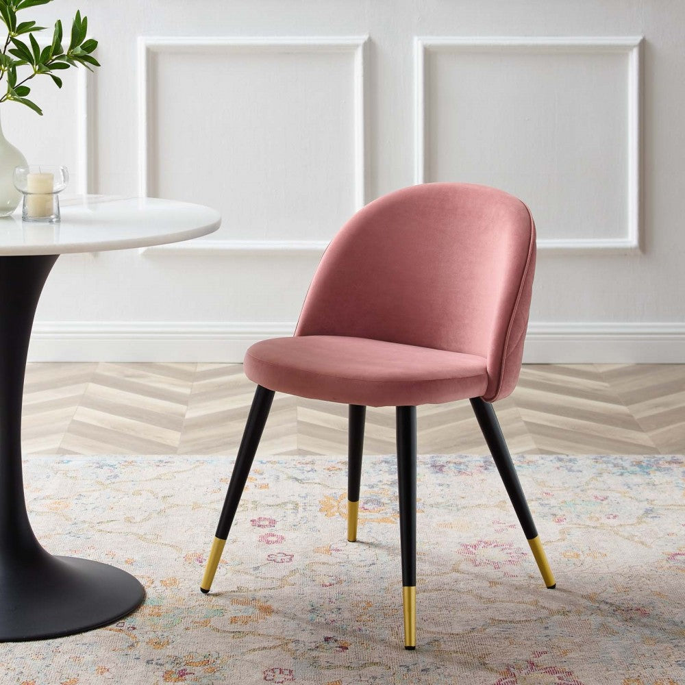 Cordial Performance Velvet Dining Chairs - Set of 2, Dusty Rose