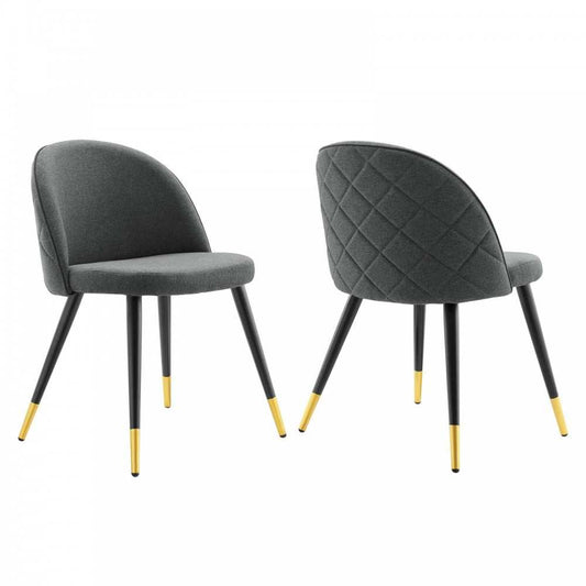 Cordial Upholstered Fabric Dining Chairs - Set of 2, Gray