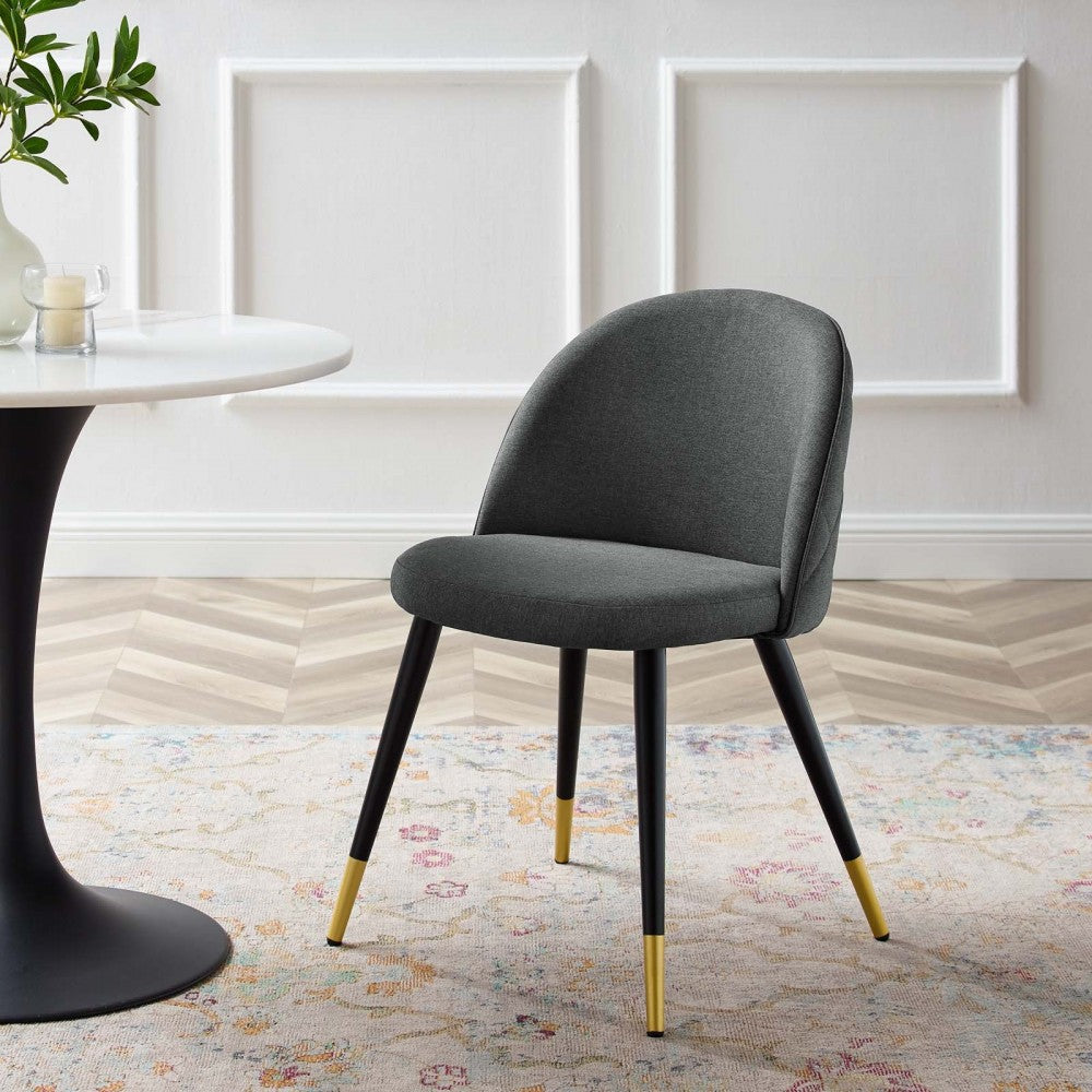 Cordial Upholstered Fabric Dining Chairs - Set of 2, Gray