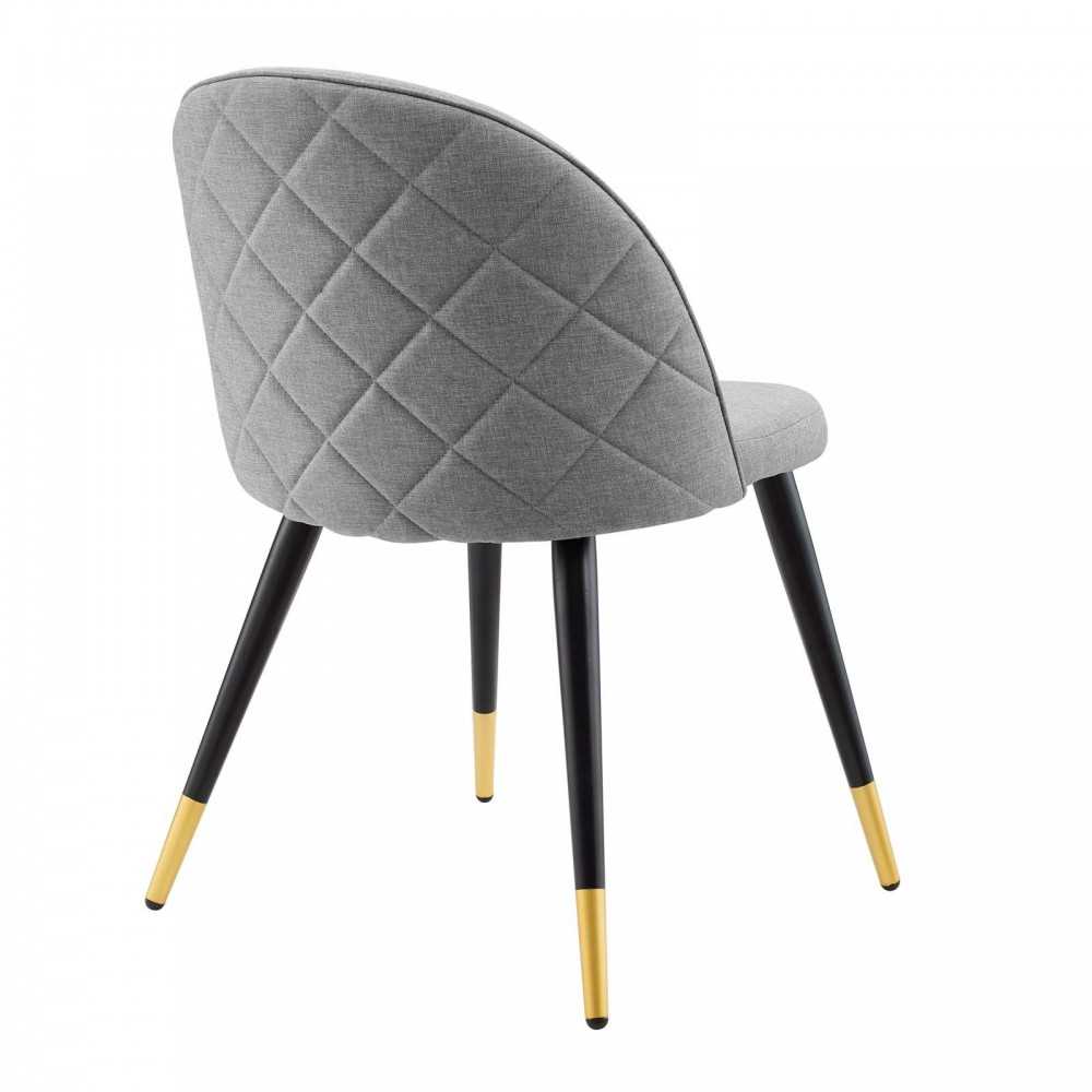 Cordial Upholstered Fabric Dining Chairs - Set of 2, Light Gray