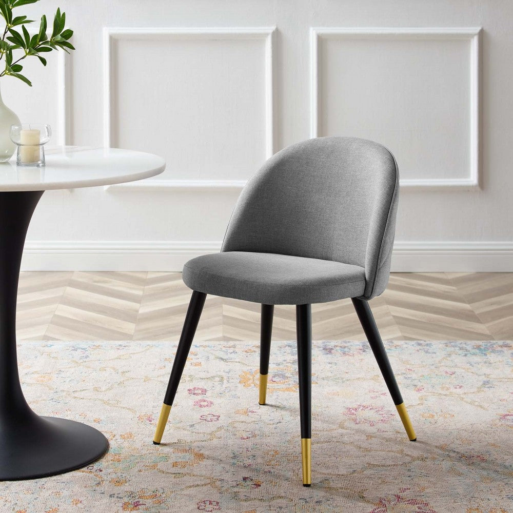 Cordial Upholstered Fabric Dining Chairs - Set of 2, Light Gray