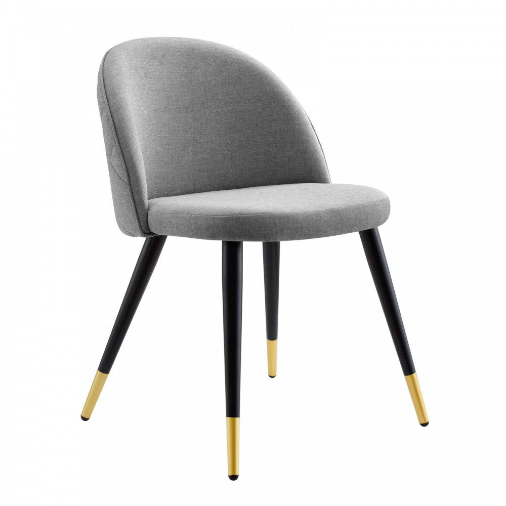 Cordial Upholstered Fabric Dining Chairs - Set of 2, Light Gray