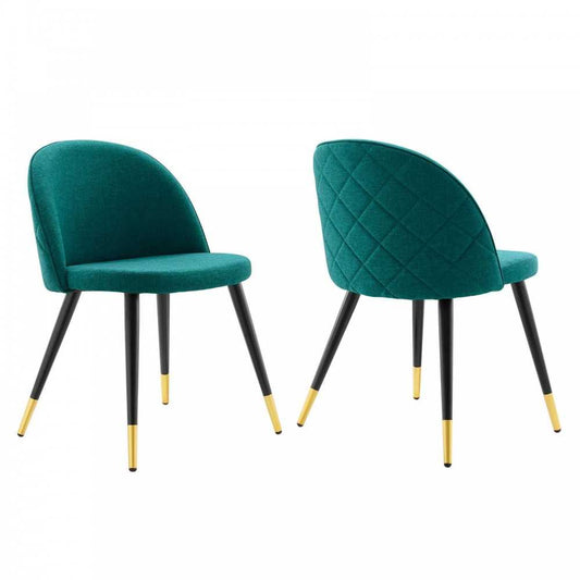 Cordial Upholstered Fabric Dining Chairs - Set of 2, Teal