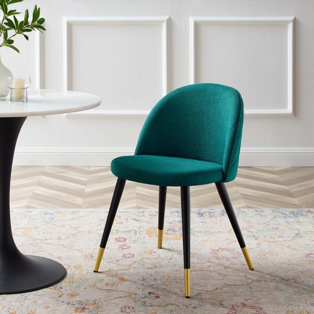 Cordial Upholstered Fabric Dining Chairs - Set of 2, Teal