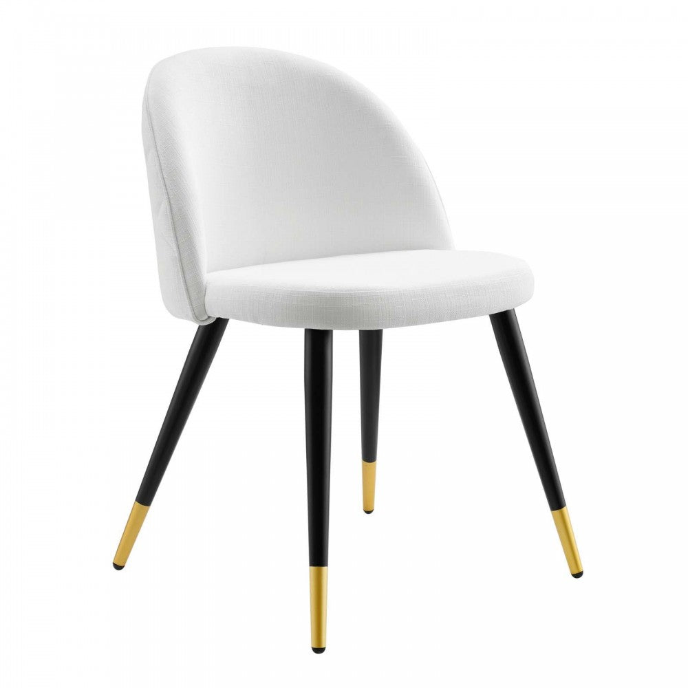 Cordial Upholstered Fabric Dining Chairs - Set of 2, White
