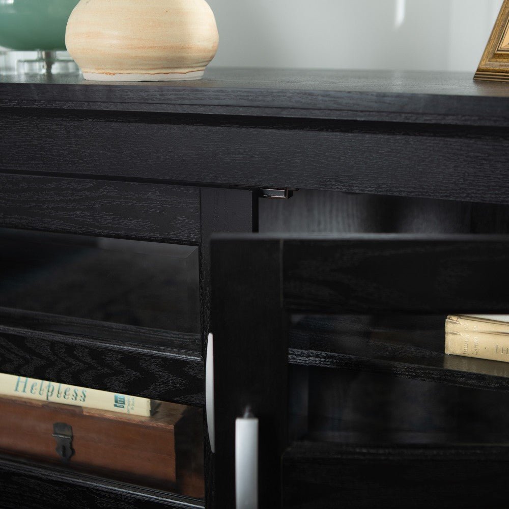 Cordoba 44" 2 Door Wood Corner TV Stand - Black