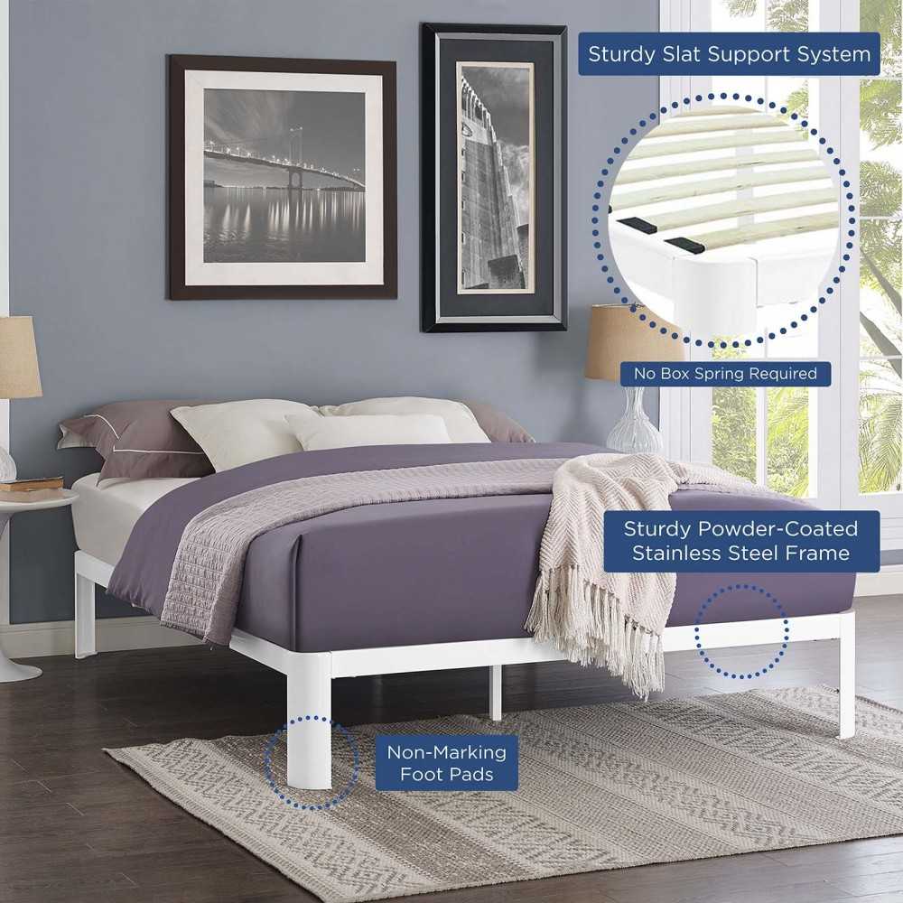 Corinne Full Bed Frame, White
