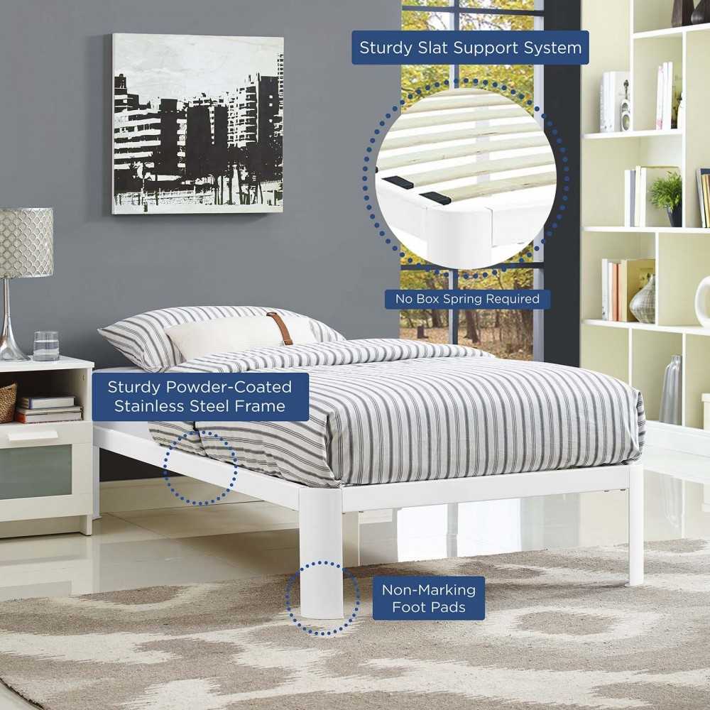 Corinne Twin Bed Frame, White