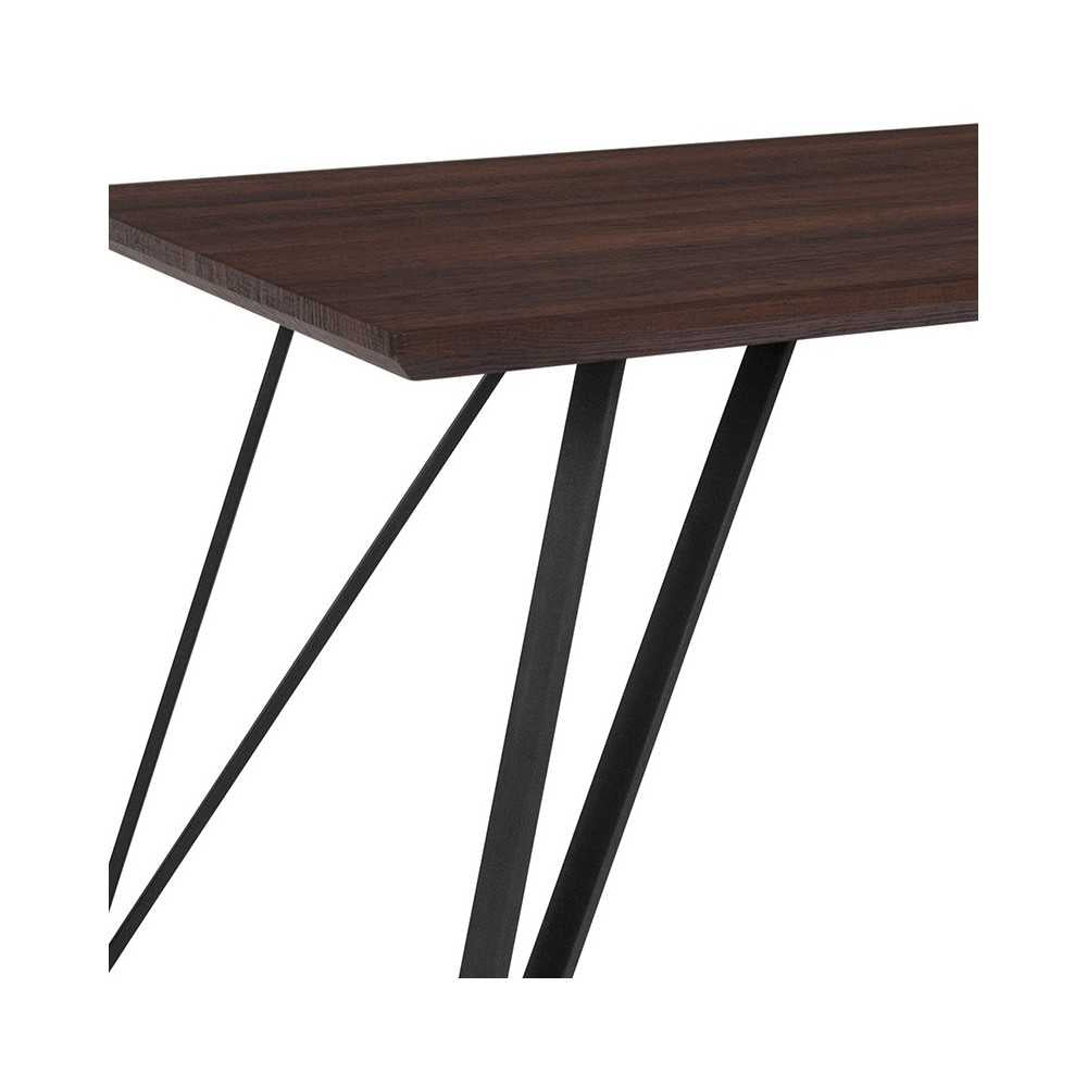 Corinth 31.5" x 63" Rectangular Dining Table in Dark Ash Finish