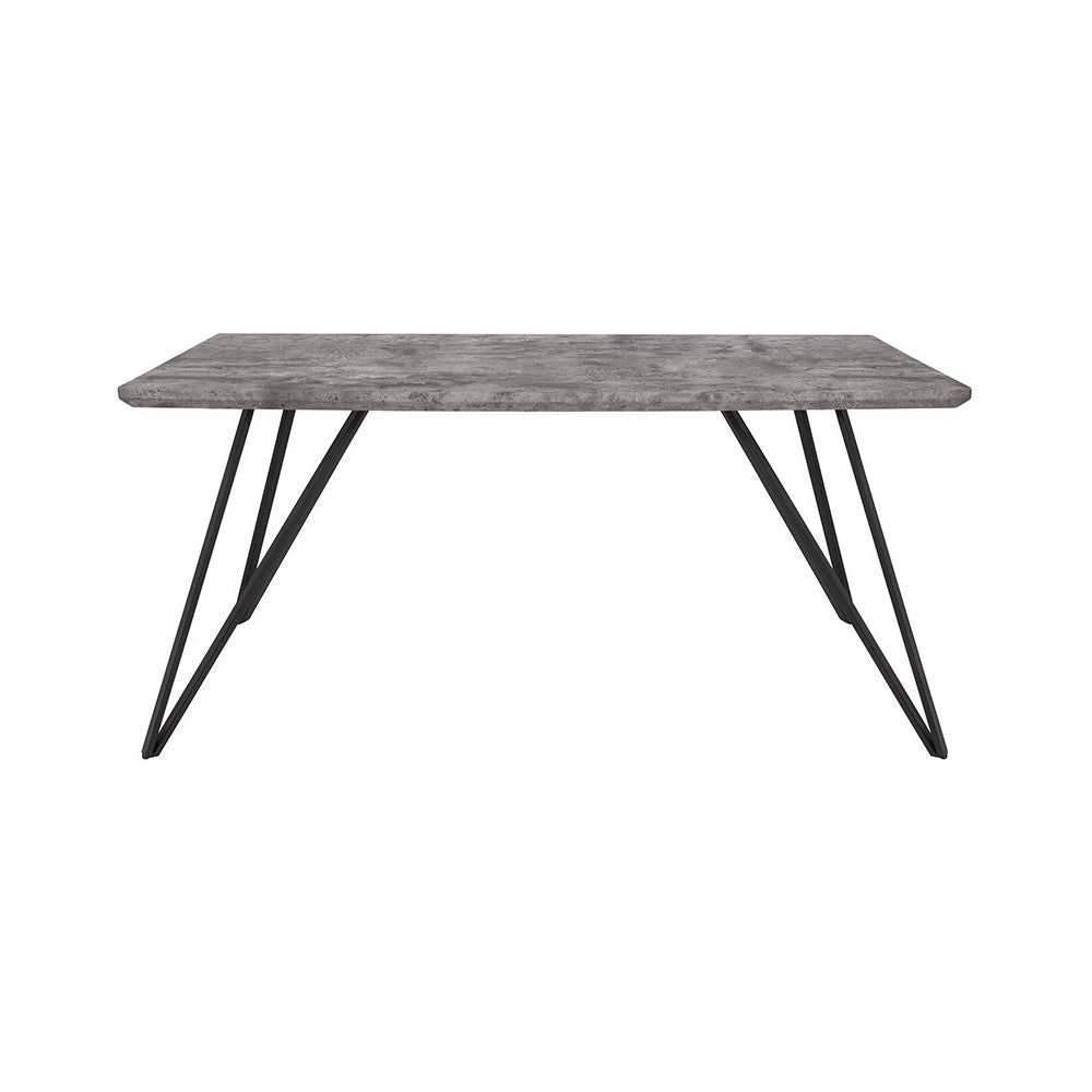 Corinth 31.5" x 63" Rectangular Dining Table in Faux Concrete Finish