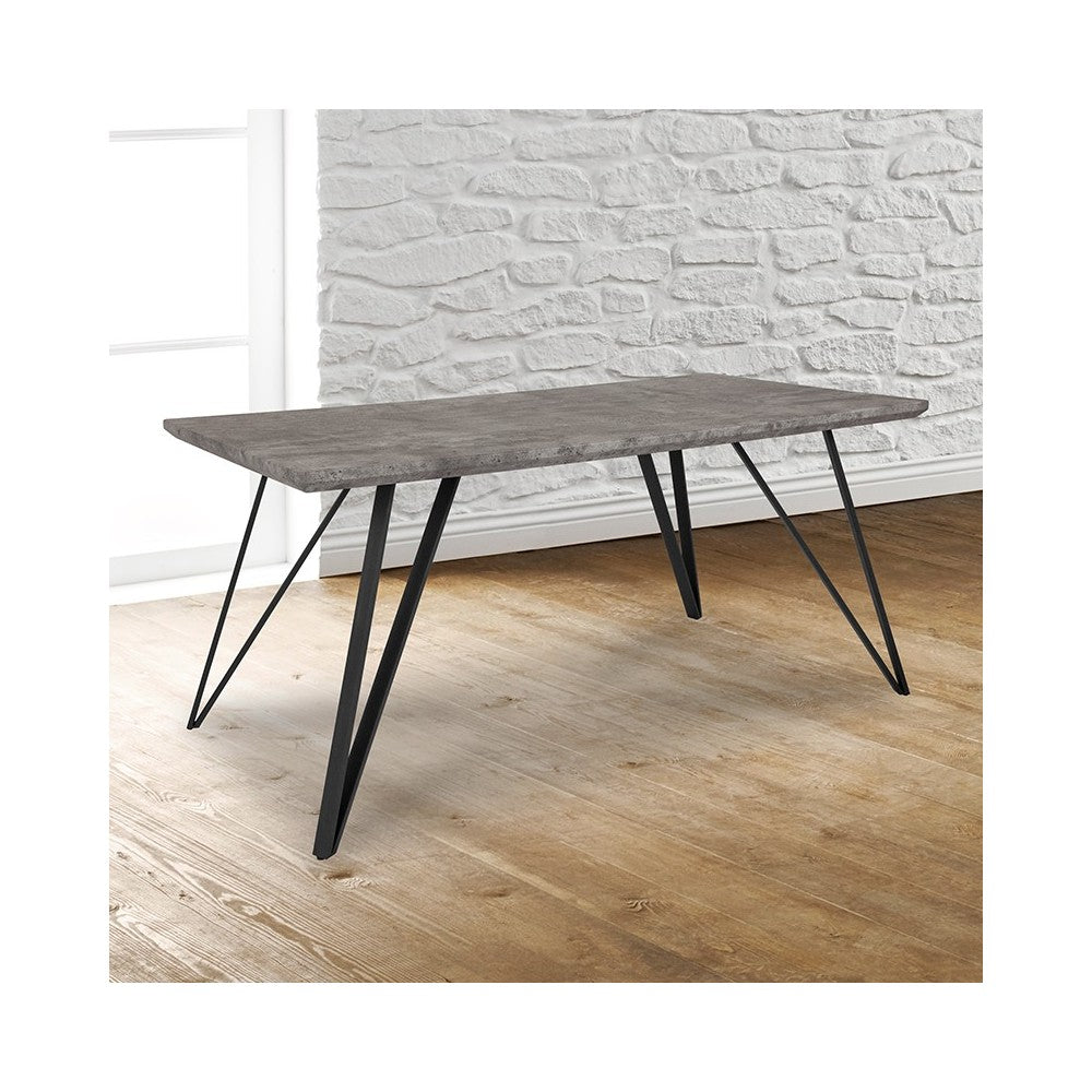 Corinth 31.5" x 63" Rectangular Dining Table in Faux Concrete Finish