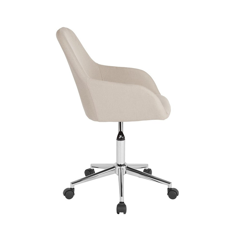 Cortana Home and Office Mid-Back Chair in Beige Fabric