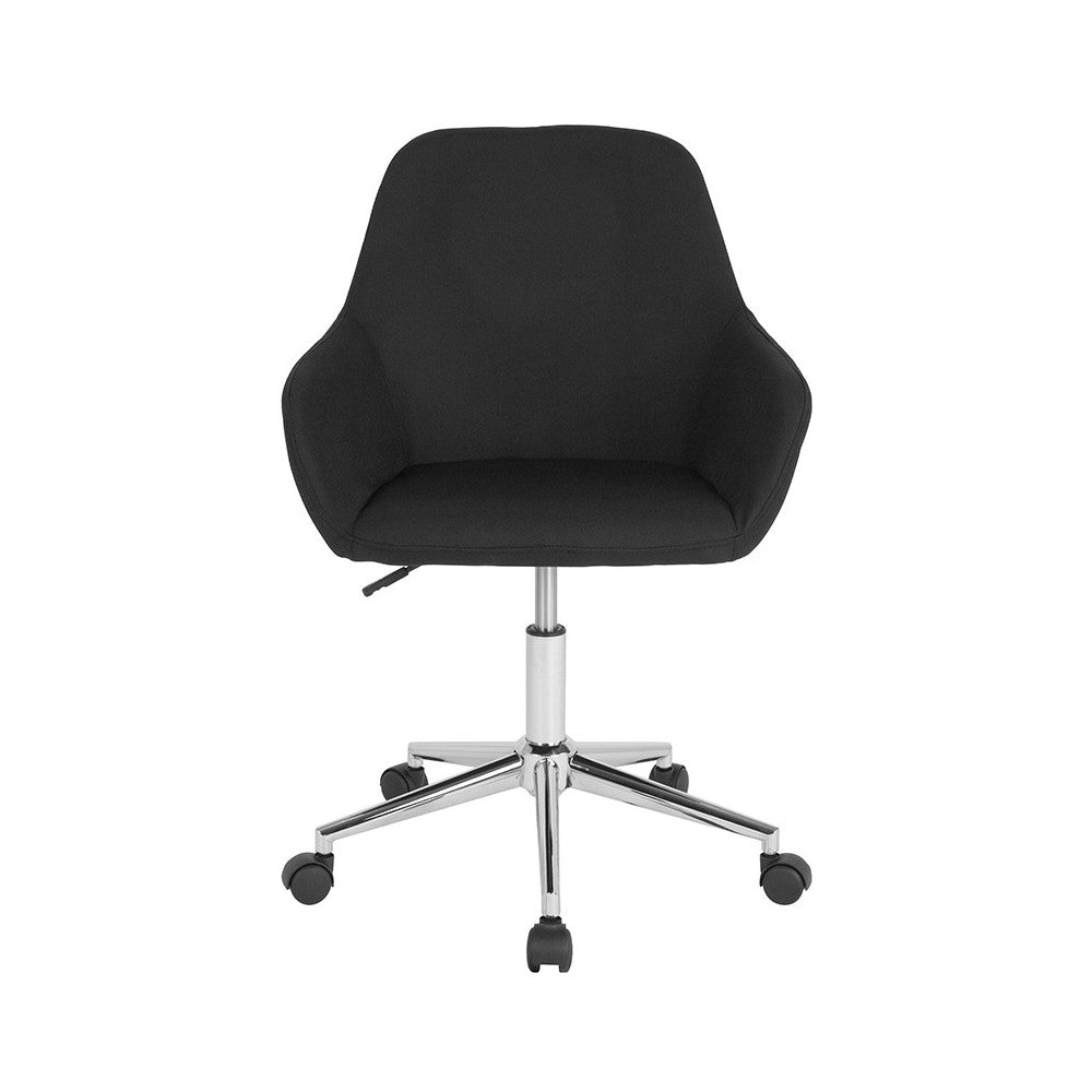 Cortana Home and Office Mid-Back Chair in Black Fabric