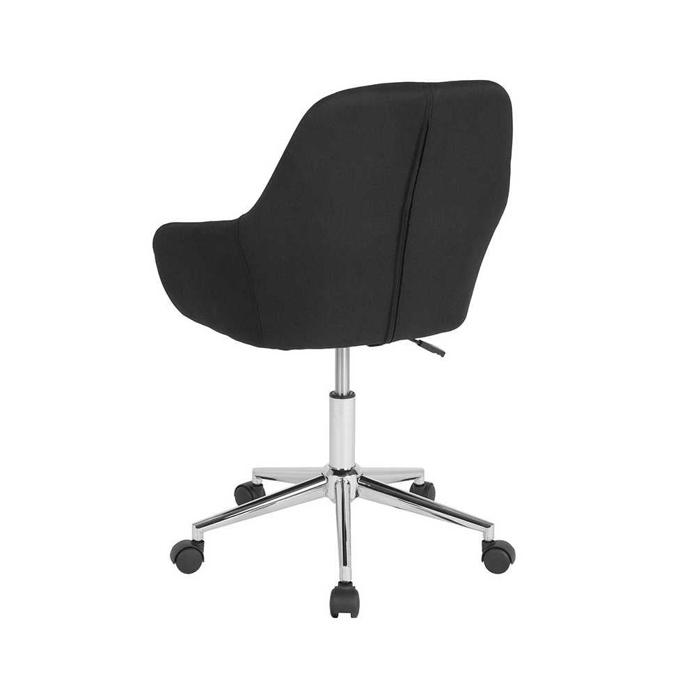 Cortana Home and Office Mid-Back Chair in Black Fabric
