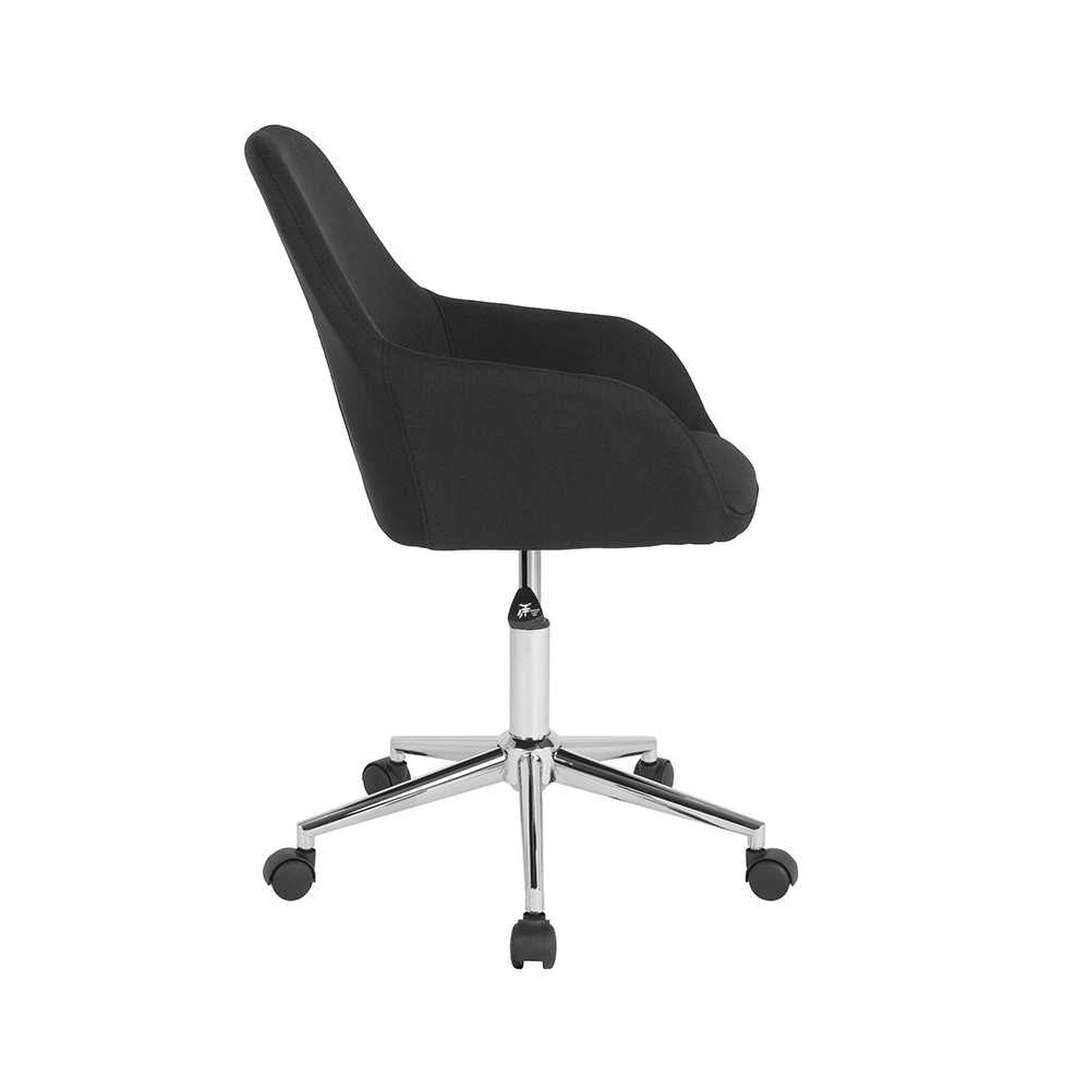 Cortana Home and Office Mid-Back Chair in Black Fabric