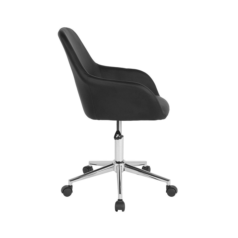 Cortana Home and Office Mid-Back Chair in Black LeatherSoft