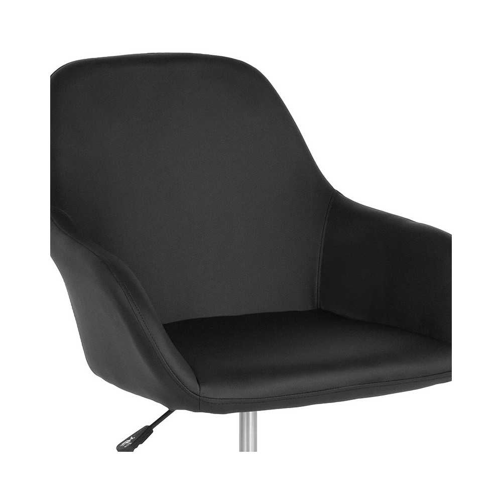 Cortana Home and Office Mid-Back Chair in Black LeatherSoft