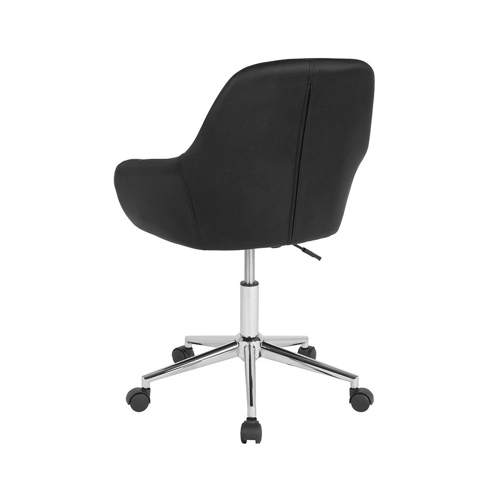 Cortana Home and Office Mid-Back Chair in Black LeatherSoft