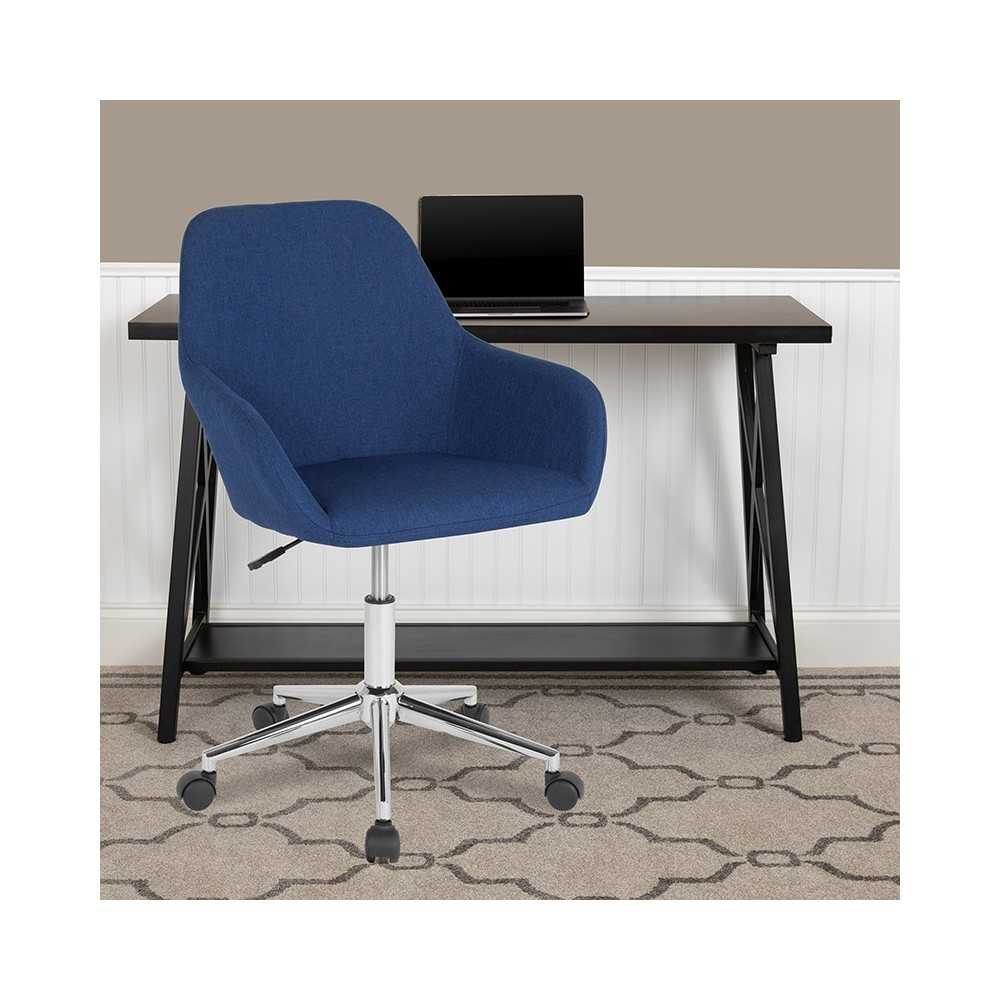 Cortana Home and Office Mid-Back Chair in Blue Fabric