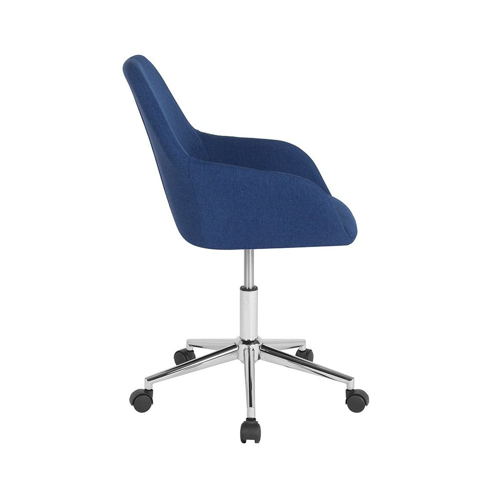 Cortana Home and Office Mid-Back Chair in Blue Fabric