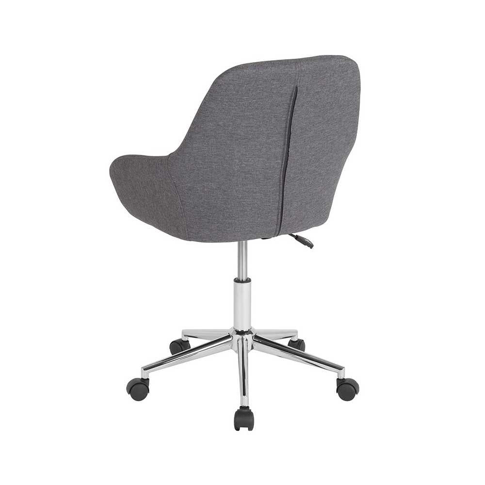 Cortana Home and Office Mid-Back Chair in Dark Gray Fabric