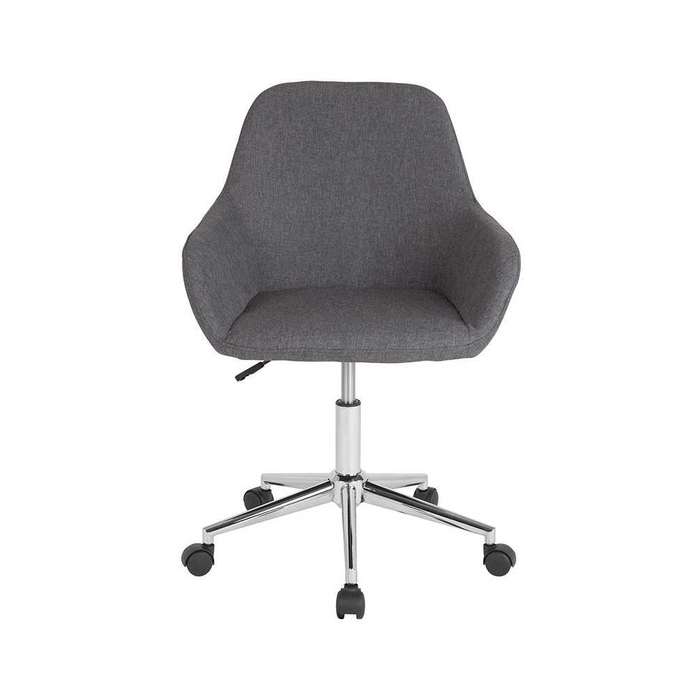 Cortana Home and Office Mid-Back Chair in Dark Gray Fabric
