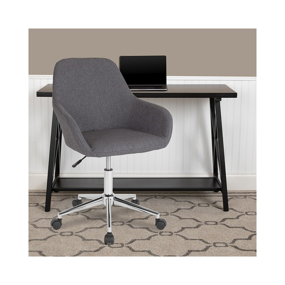 Cortana Home and Office Mid-Back Chair in Dark Gray Fabric