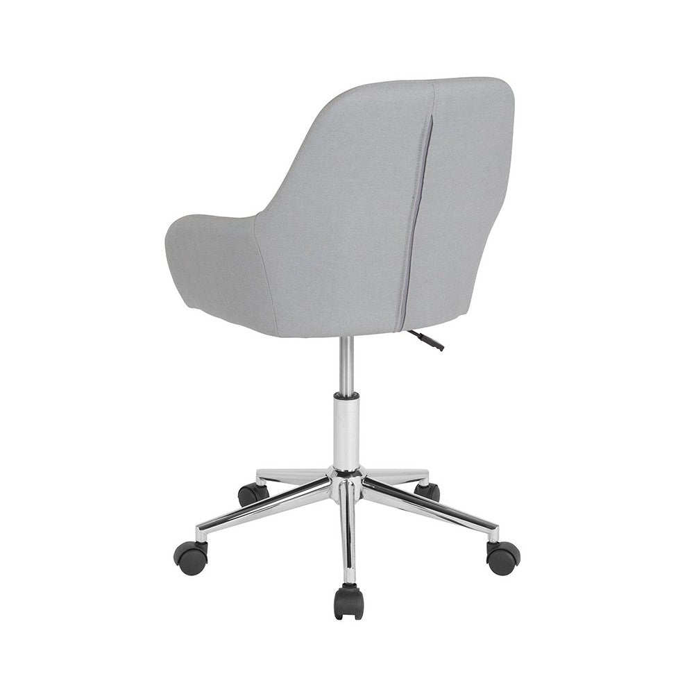 Cortana Home and Office Mid-Back Chair in Light Gray Fabric
