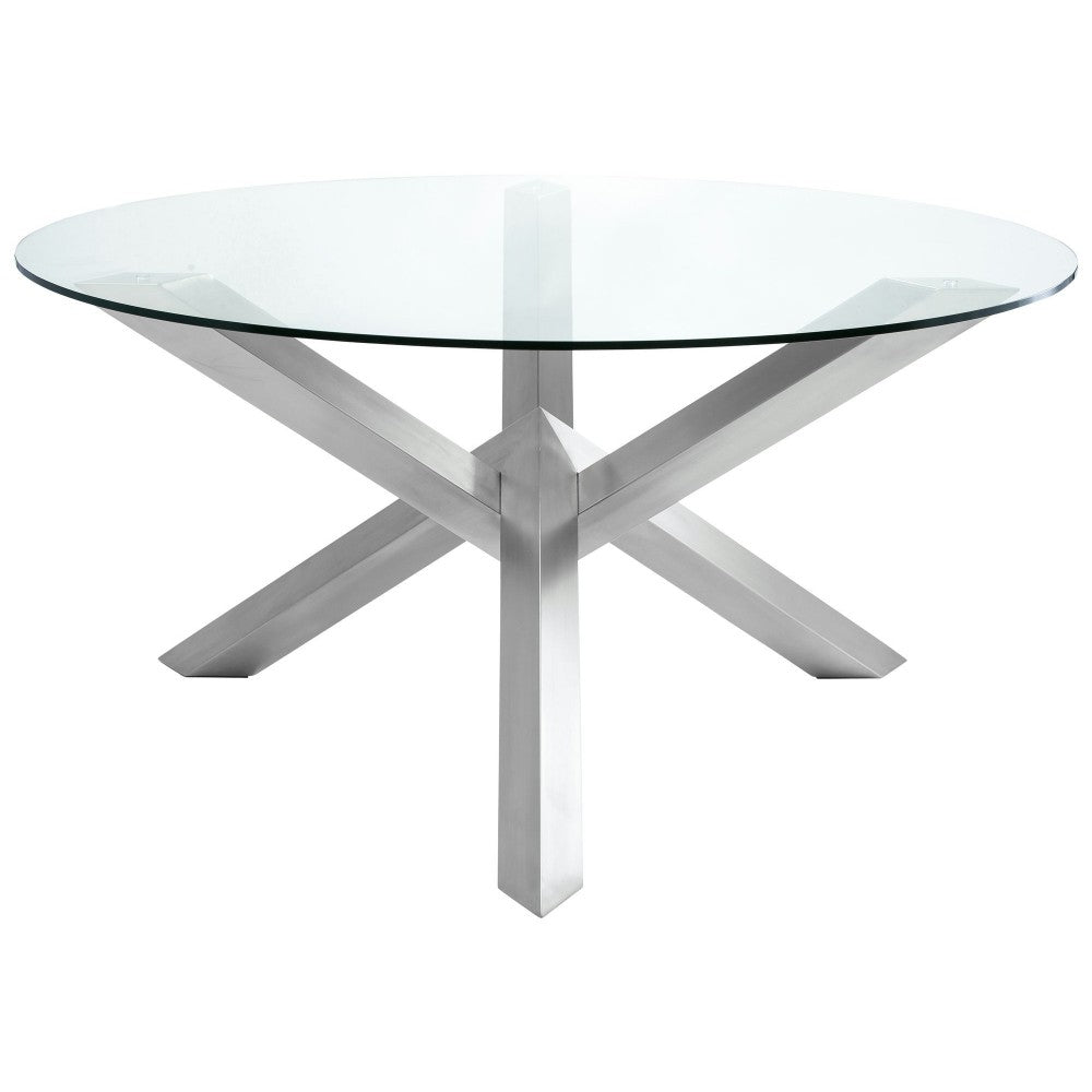 Costa Silver Metal Dining Table, HGTB384