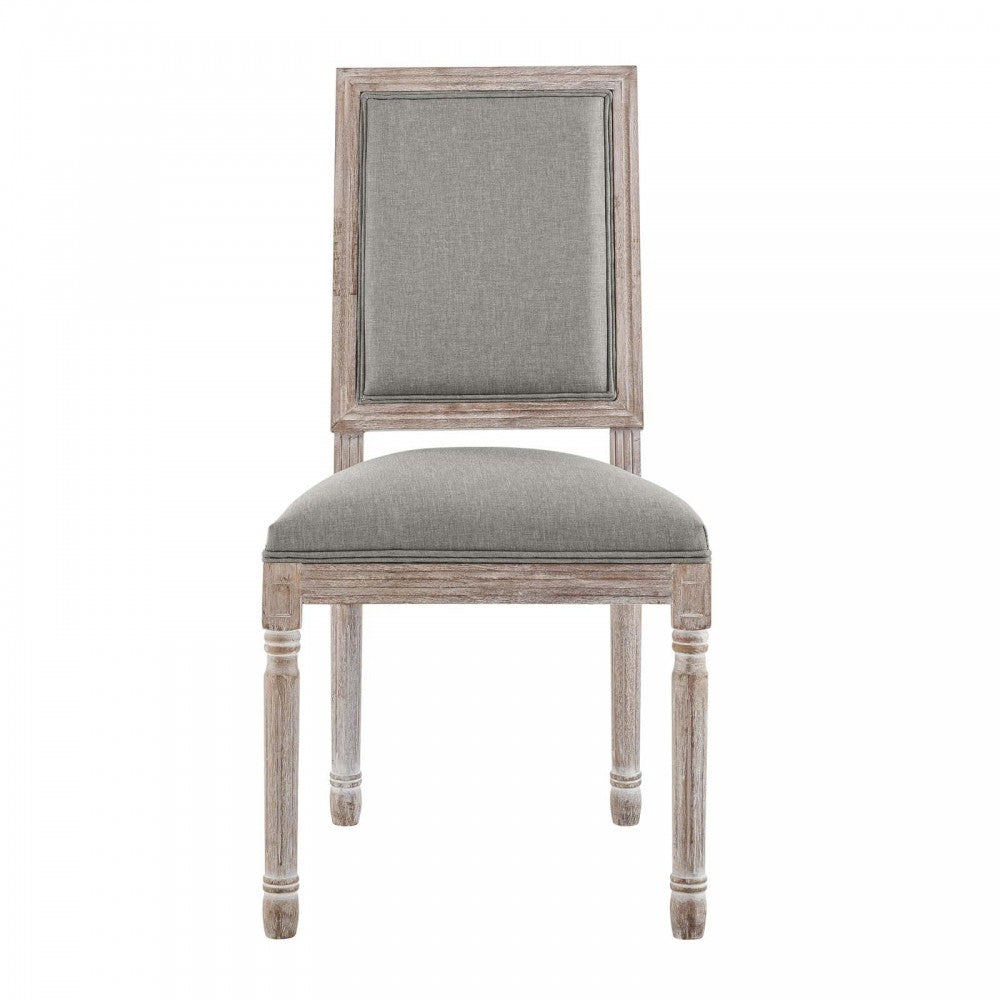 Court Dining Side Chair Upholstered Fabric Set of 2, Light Gray