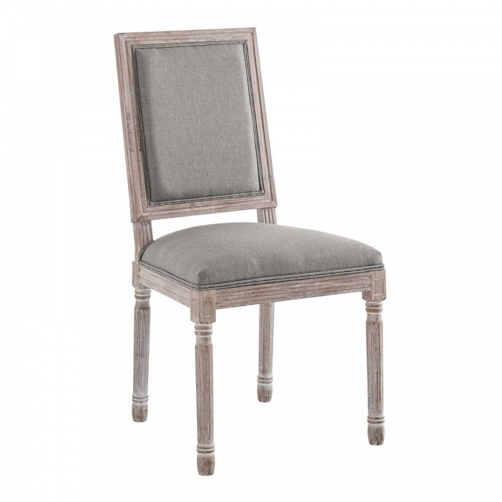 Court Dining Side Chair Upholstered Fabric Set of 2, Light Gray