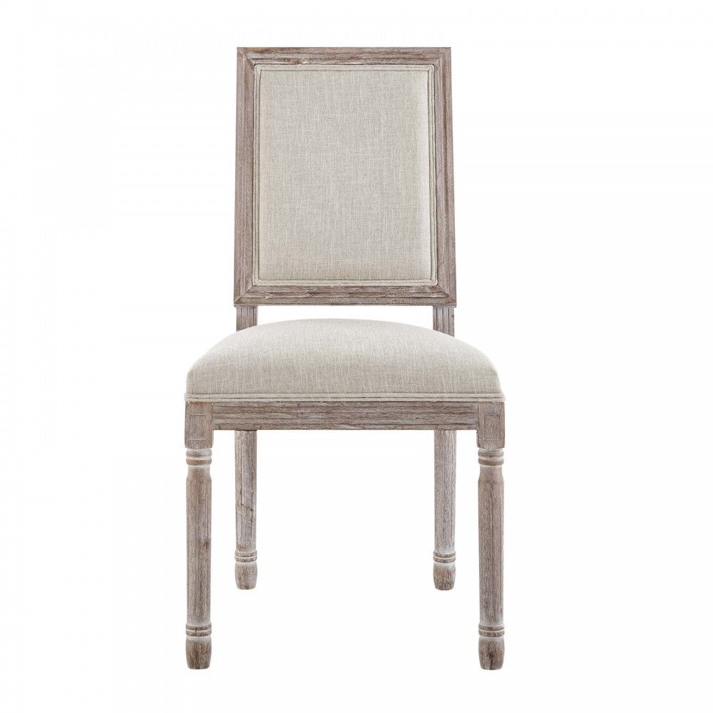 Court Dining Side Chair Upholstered Fabric Set of 2, Beige