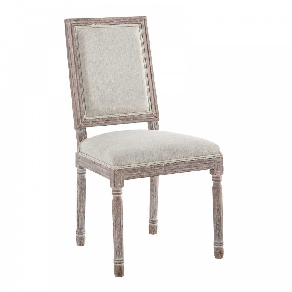 Court Dining Side Chair Upholstered Fabric Set of 2, Beige