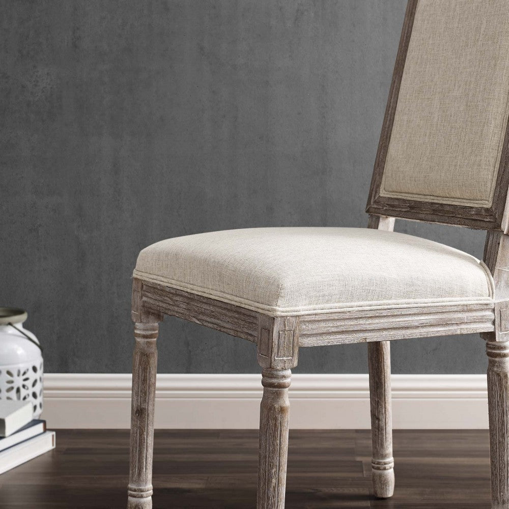 Court Dining Side Chair Upholstered Fabric Set of 2, Beige