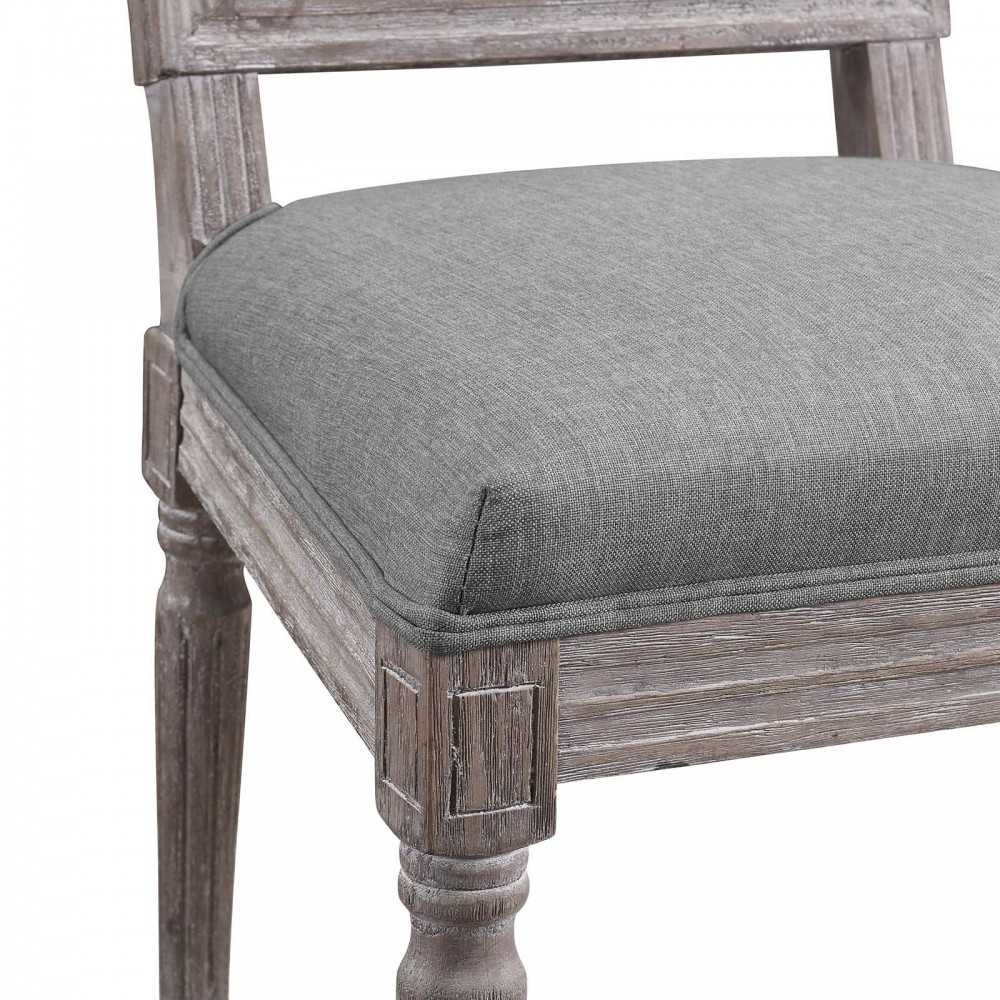 Court Dining Side Chair Upholstered Fabric Set of 4, Light Gray
