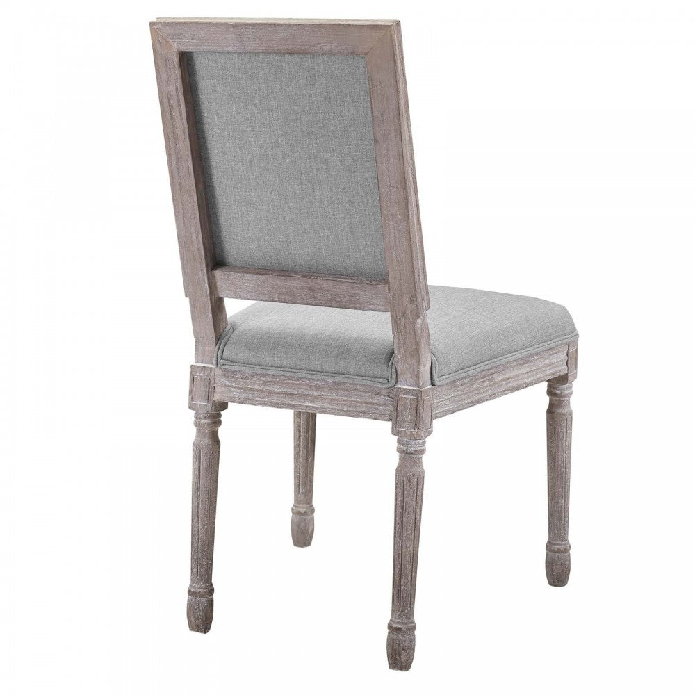 Court Dining Side Chair Upholstered Fabric Set of 4, Light Gray