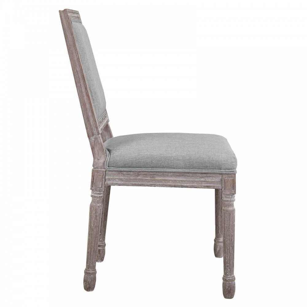 Court Dining Side Chair Upholstered Fabric Set of 4, Light Gray