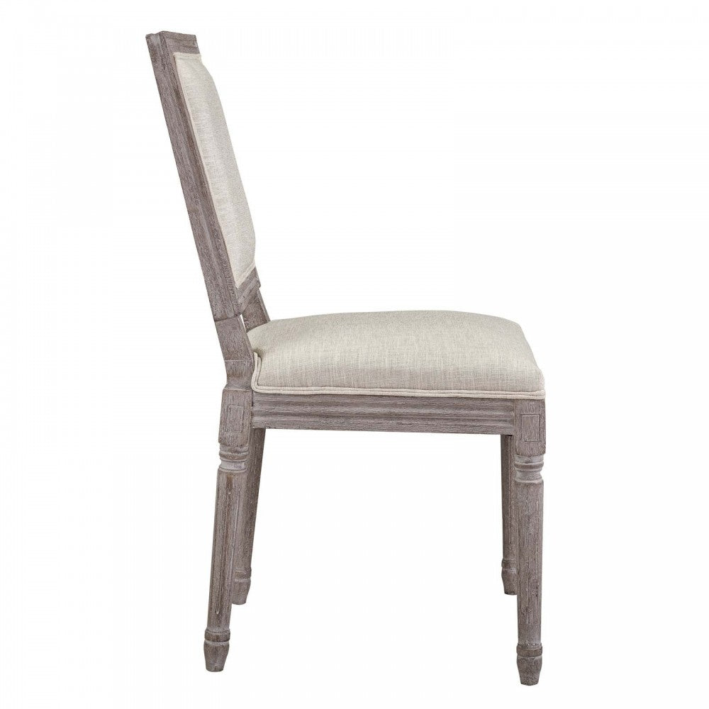 Court Dining Side Chair Upholstered Fabric Set of 4, Beige