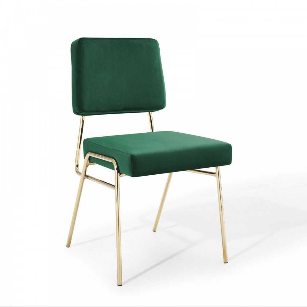 Craft Dining Side Chair Performance Velvet Set of 2, Gold Green