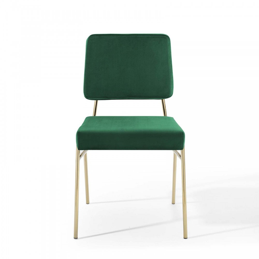 Craft Dining Side Chair Performance Velvet Set of 2, Gold Green