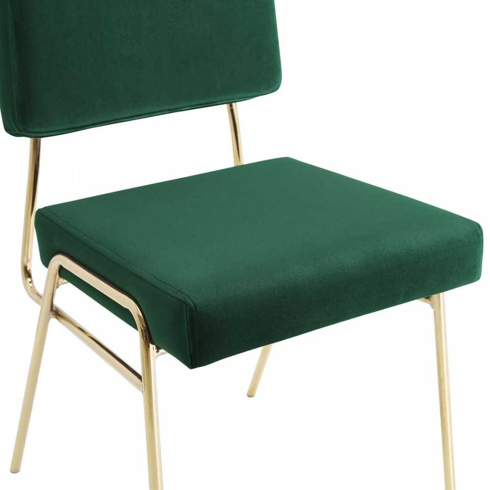 Craft Dining Side Chair Performance Velvet Set of 2, Gold Green