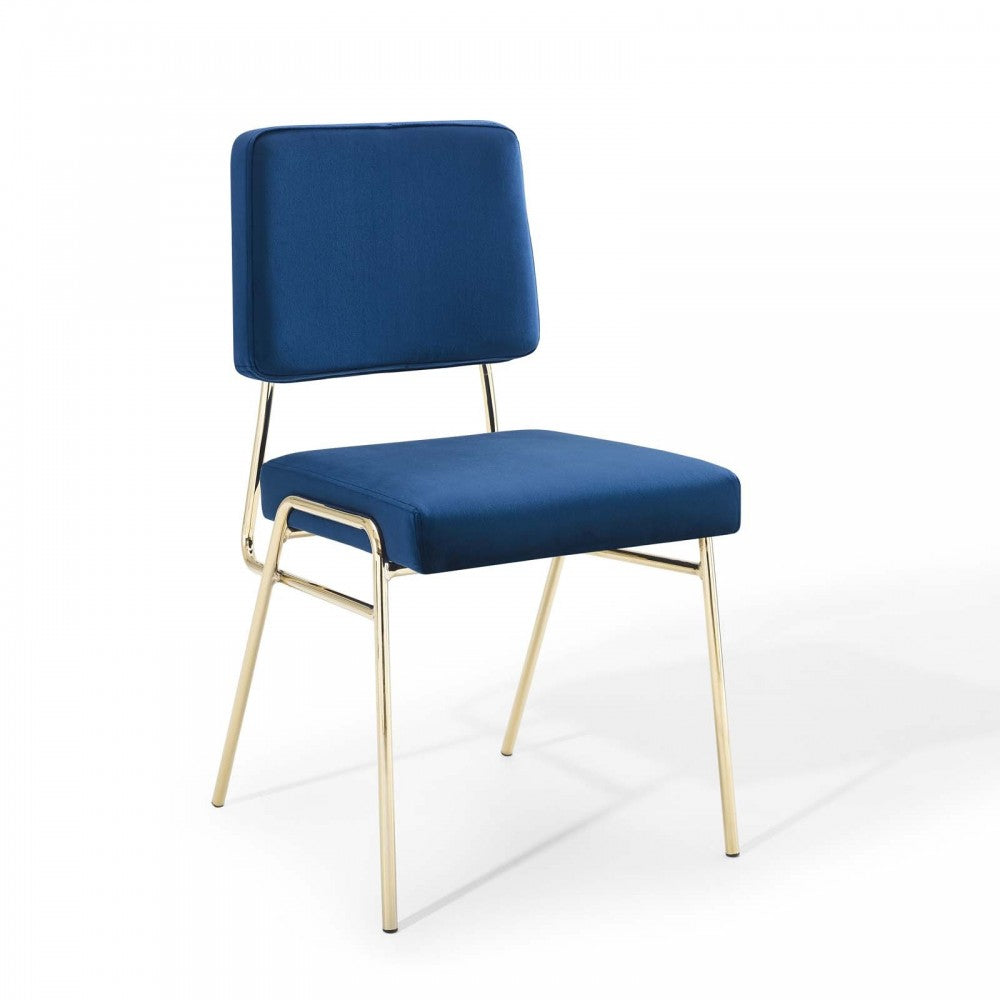 Craft Dining Side Chair Performance Velvet Set of 2, Gold Navy