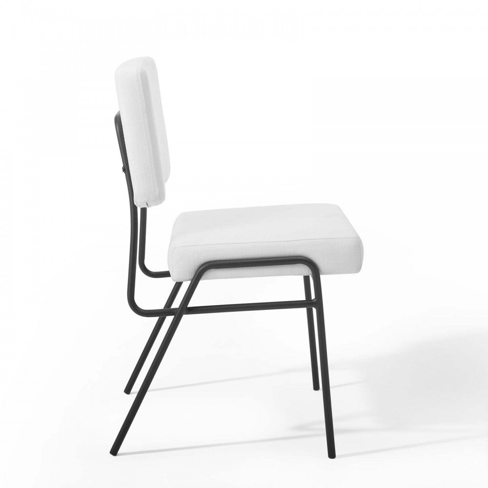 Craft Dining Side Chair Upholstered Fabric Set of 2, Black White