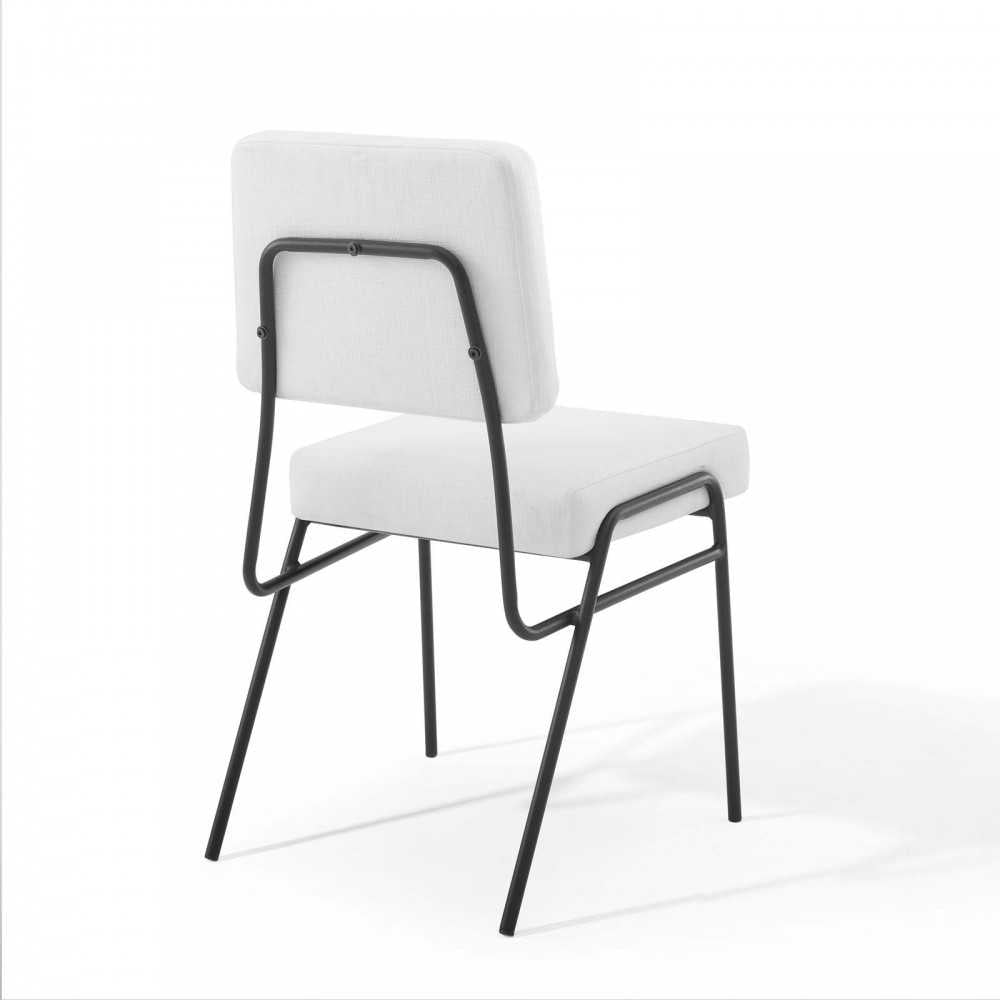 Craft Dining Side Chair Upholstered Fabric Set of 2, Black White