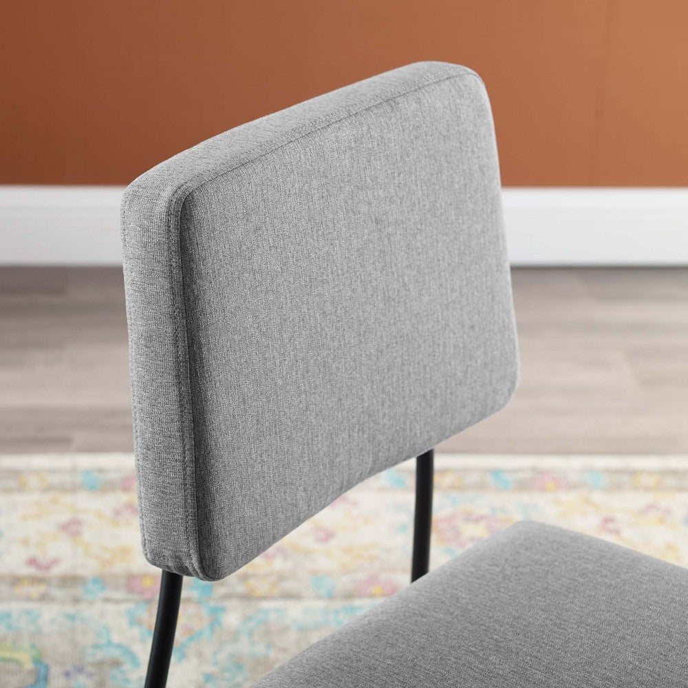 Craft Upholstered Fabric Dining Side Chair, Black Light Gray